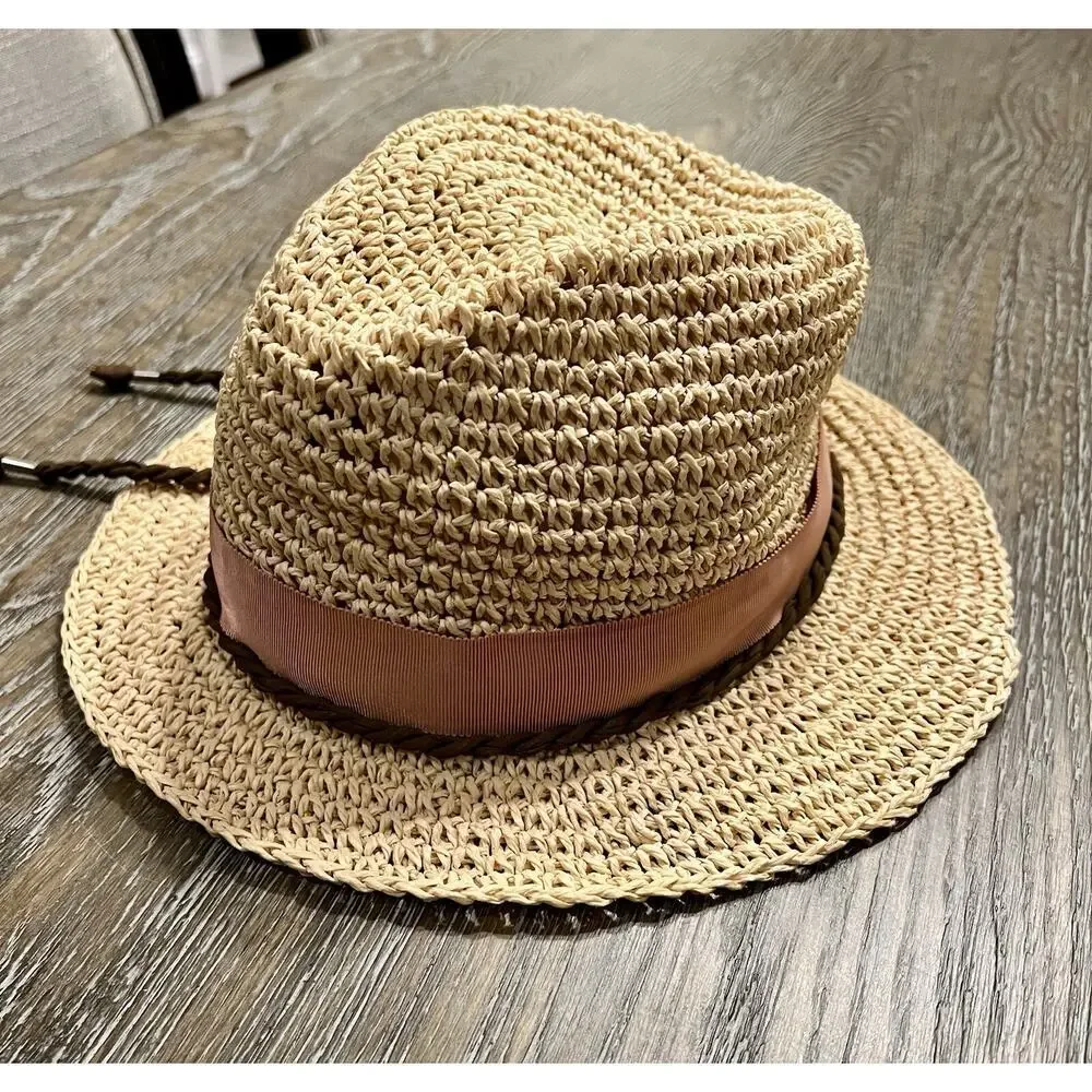Vintage Tommy Hilfiger Straw Fedora Hat‎